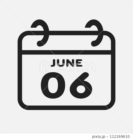 Icon page calendar day - 6 June 112269610