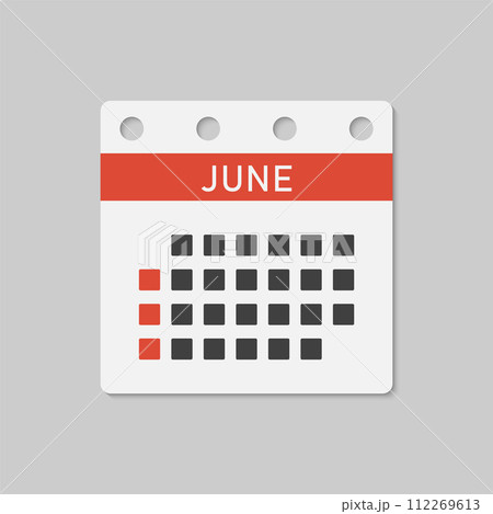 Vector template icon page calendar, month June 112269613