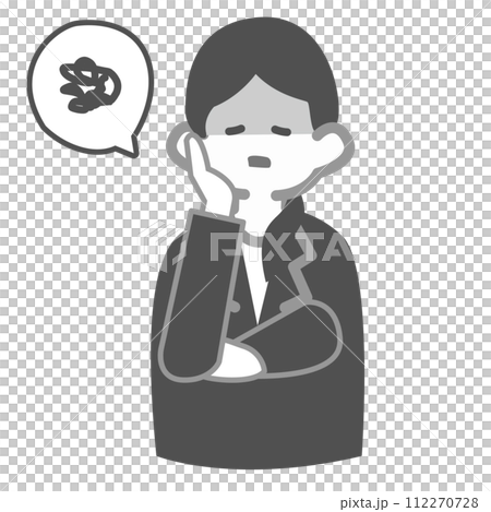 困り果てる女性会社員のイラスト素材 [112270728] - PIXTA