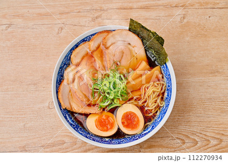 注）湯気は合成です。醤油ラーメン、中華そば、中華ソバ、しょう油らーめん、拉麺。 112270934
