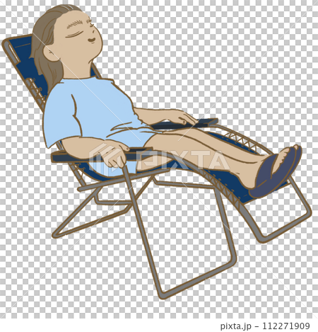 woman sitting in a reclining chair 112271909