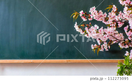 入学式 卒業式 黒板 桜のイラスト素材 [112273095] - PIXTA