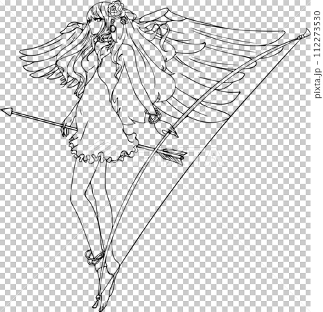 angel line drawing 112273530