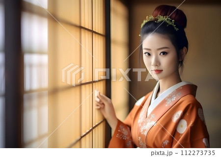 着物を着た女性のポートレート10 AI生成画像 着物を着た女性のポートレート10 AI生成画像 112273735