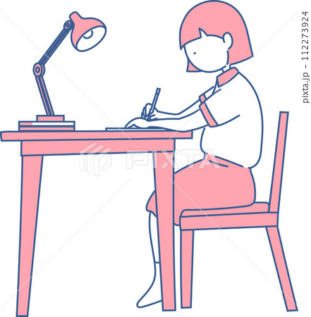 勉強する女の子 勉強する女の子 112273924