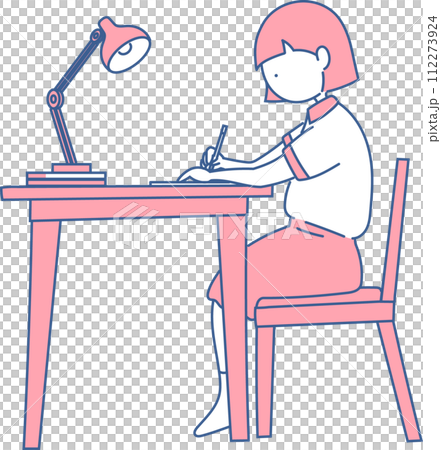 勉強する女の子 勉強する女の子 112273924