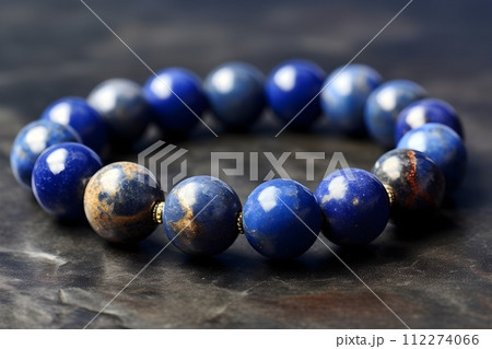 天然石のブレスレット　ラピスラズリ2　AI生成画像 112274066
