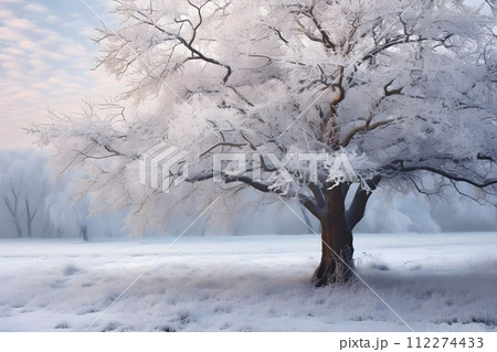 美しい雪景色6　AI生成画像 112274433