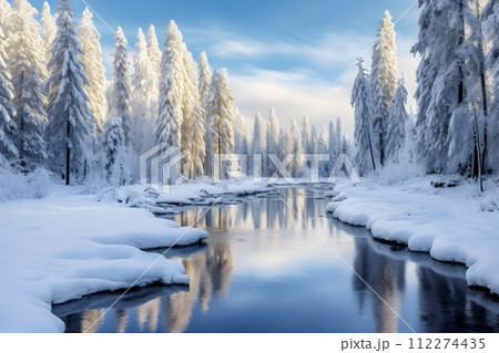 美しい雪景色8 AI生成画像 美しい雪景色8 AI生成画像 112274435