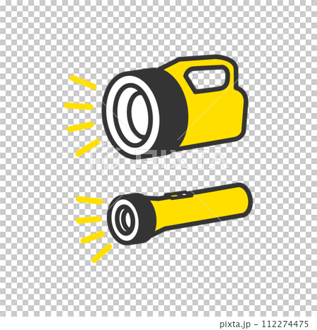 Illustration of a bright flashlight that lights up 112274475