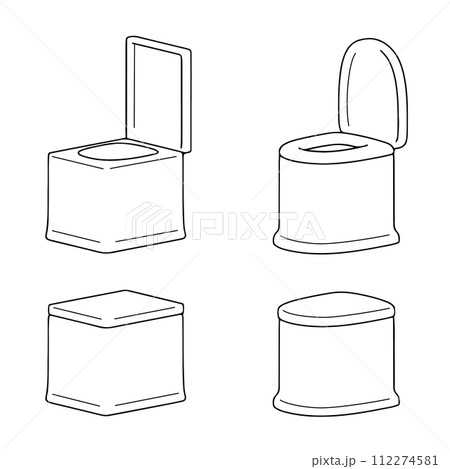 ポータブルトイレの線画 112274581