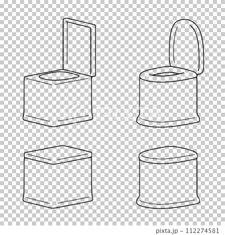 ポータブルトイレの線画 112274581