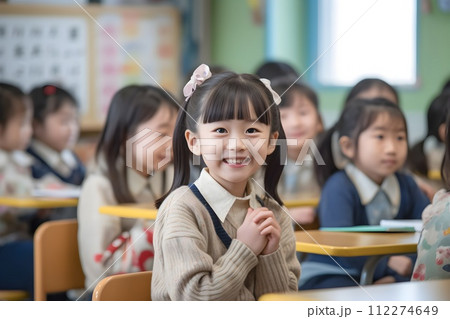 勉強をする子供1　AI生成画像 112274649