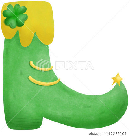 St. Patrick's Day pair of boots on green with shamrocks St. Patrick's Day pair of boots on green with shamrocks 112275101