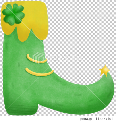 St. Patrick's Day pair of boots on green with shamrocks St. Patrick's Day pair of boots on green with shamrocks 112275101