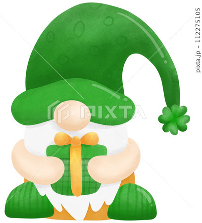 St.Patrick's Day Gnome holding a gift box St.Patrick's Day Gnome holding a gift box 112275105