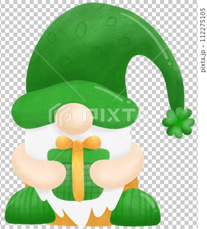 St.Patrick's Day Gnome holding a gift box St.Patrick's Day Gnome holding a gift box 112275105
