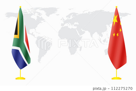 China and South Africa flags for official meeting 112275270
