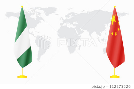 China and Nigeria flags for official meeting China and Nigeria flags for official meeting 112275326