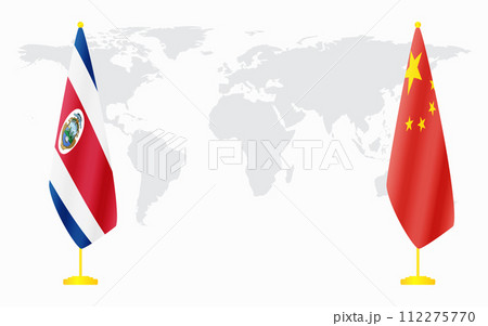 China and Costa Rica flags for official meeting China and Costa Rica flags for official meeting 112275770