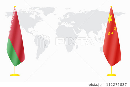 China and Belarusian flags for official meeting China and Belarusian flags for official meeting 112275827