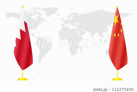 China and Bahrain flags for official meeting 112275830
