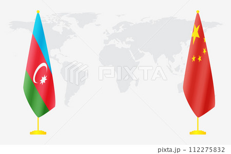 China and Azerbaijan flags for official meeting 112275832