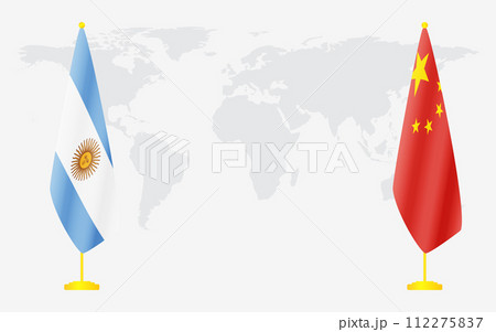 China and Argentina flags for official meeting 112275837