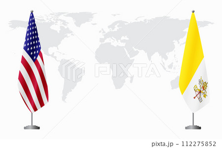 United States and Vatican flags for official meeting United States and Vatican flags for official meeting 112275852