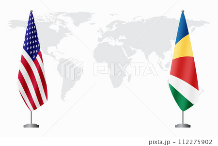 United States and Seychelles flags for official meeting 112275902