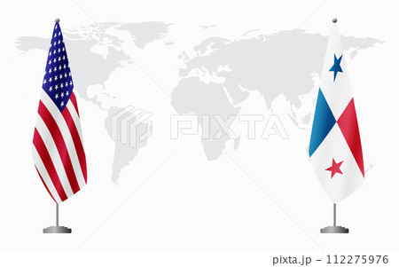 United States and Panama flags for official meeting 112275976