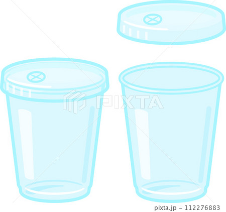 蓋付きの使い捨てプラスチックカップ 蓋付きの使い捨てプラスチックカップ 112276883