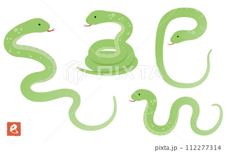 へび（巳年）のベクターイラストセット 112277314