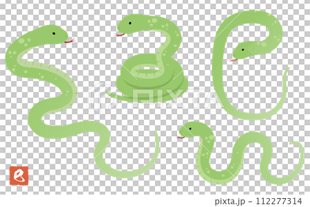 へび（巳年）のベクターイラストセット 112277314