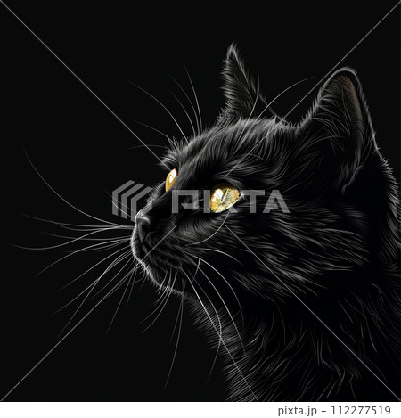 見上げる猫 112277519