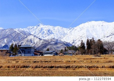3月の白馬村からの北アルプス 信州の山々 信州の風景 信州の自然 3月の白馬村からの北アルプス 信州の山々 信州の風景 信州の自然 112278594
