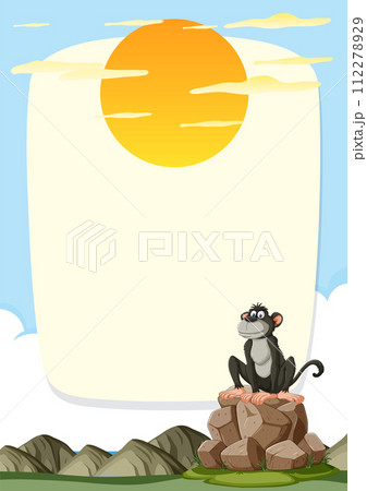 Monkey Enjoying Sunny Day Outdoors 112278929