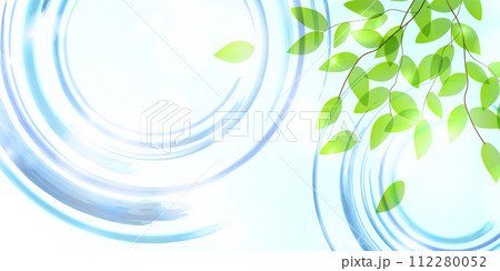 新緑　葉　渦巻き　背景	 112280052