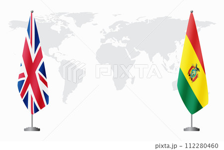 United Kingdom and Bolivia flags for official meeting United Kingdom and Bolivia flags for official meeting 112280460