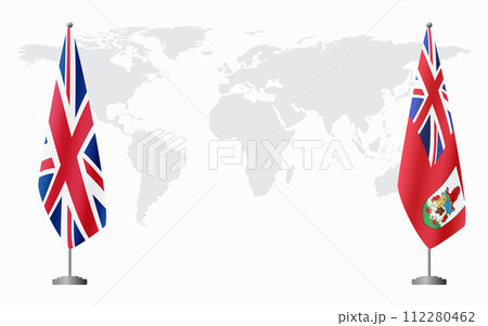 United Kingdom and Bermuda flags for official meeting United Kingdom and Bermuda flags for official meeting 112280462