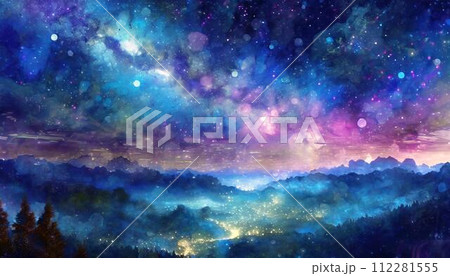 山間の星空物語[AI生成画像] 112281555