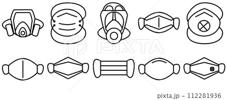 respiratory mask flat outline  112281936