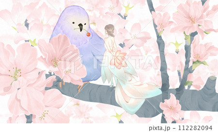 春を見せ合いっこ【桜イラスト】 112282094