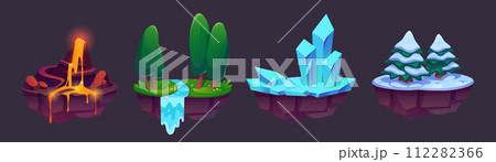 Floating land islands for game level map ui design 112282366