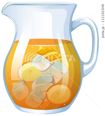 Refreshing Citrus Iced Tea Illustration 112282846