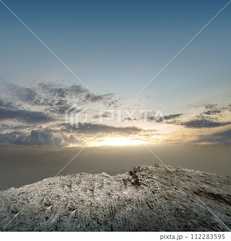 Beautiful sunset over the sand dunes in the dessert for background. Beautiful sunset over the sand dunes in the dessert for background. 112283595