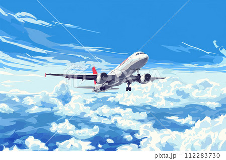 青空を飛ぶ飛行機 112283730