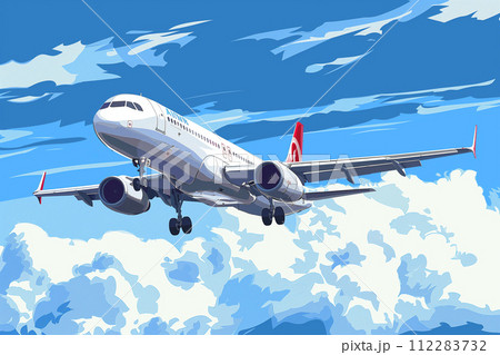 青空を飛ぶ飛行機 112283732
