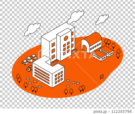 受學校啟發的簡單等距插圖 112283798