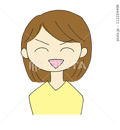 強気な表情で笑っている女性のイラスト 強気な表情で笑っている女性のイラスト 112284406